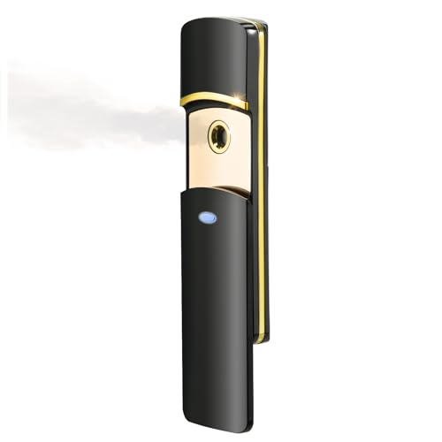 Kingsmile Face Mister, Nano Facial Mister for Lash Extensions, Portable Nano Mister & Mini Cool Facial Steamer, Nano Mist Sprayer for Hydrating The Skin,Refresh & Cool Down Eyelash Extensions Black