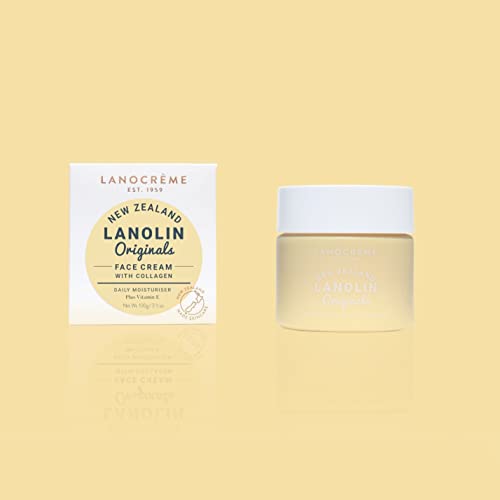 Lanocreme New Zealand Lanolin Face Cream with Collagen & Manuka Honey 3.33 Ounce