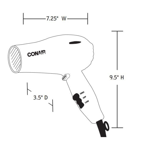 Conair Black Handheld Hairdryer 1875W - Pack of 1