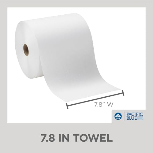 Recycled Paper Towels 7.875 Inch Roll - 6 Rolls, 1000 Feet Each, White