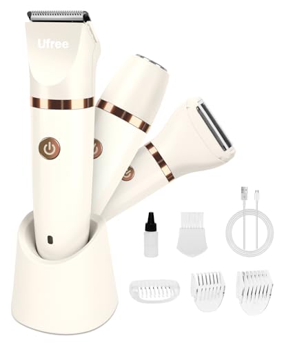 Off-White 3-in-1 Bikini Trimmer for Women with Detachable Heads & Waterproof Design