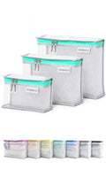 Travel Toiletry Bag Set of 3 - Clear TSA Approved Aqua Variation