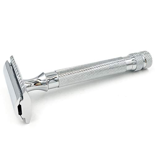 Heavyweight Double Edge Safety Razor with 5 Blades - Classic 3-Piece Design