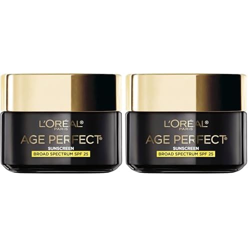 LOreal Paris Age Perfect Cell Renewal Anti-Aging Day Moisturizer with Broad Spectrum SPF 25 Sunscreen,Antioxidants,and Vitamin E 1.7oz,(Pack of 2)