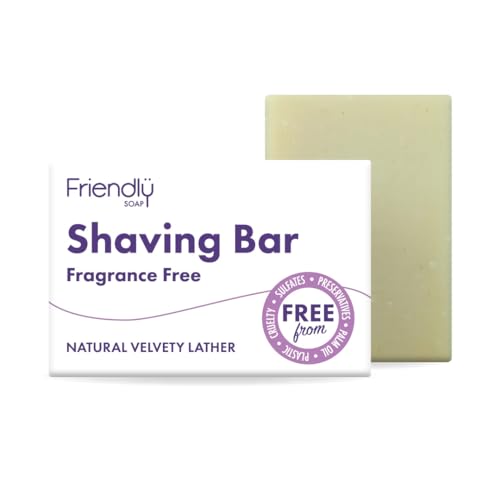 Friendly Soap Natural Fragrance-Free Shaving Soap for Sensitive Skin - 95g