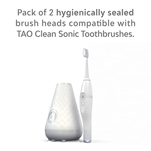 TAO Clean Sonic Electric Toothbrush Replacement Heads - Whitening Head - Pack of 2 - Variation of Whitening Head / 1 Count