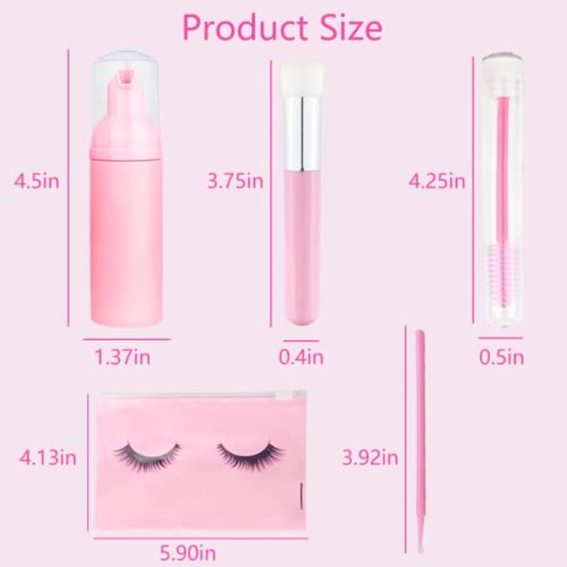 140 Pcs Eyelash Shampoo Bottle Brushs Set,10 Pcs Eyelash Shampoo Brush, 10 Pcs Eyelash Brush Tube,10 Pcs Eyelash Shampoos Bottle,10 Pcs Eyelash Care Storage Bag, 100 Pcs Beauty Bendable Cotton Swabs