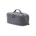 EACHY Leather Makeup Bag, Portable 180¡Æ Wide-Open Flat Cosmetic Bag for Women, Large Capacity Make Up Organizer Makeup Pouch with Divider and Handle