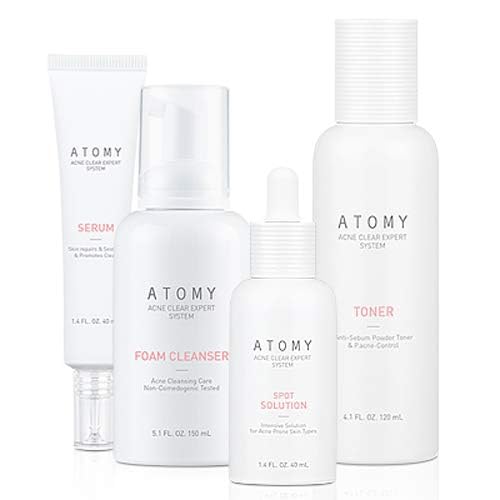 Acne Clear Skin Care System - Pore Cleanser, Toner, Spot & Serum for Acne Prone Skin