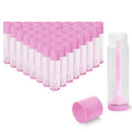 50Pcs Lip Balm Tubes Empty 5.5ml(0.18 oz)- BPA Free Twist-Up Containers with Color Caps, Leak-Proof DIY Lip Balm, for Homemade Lipstick, Purple Cap