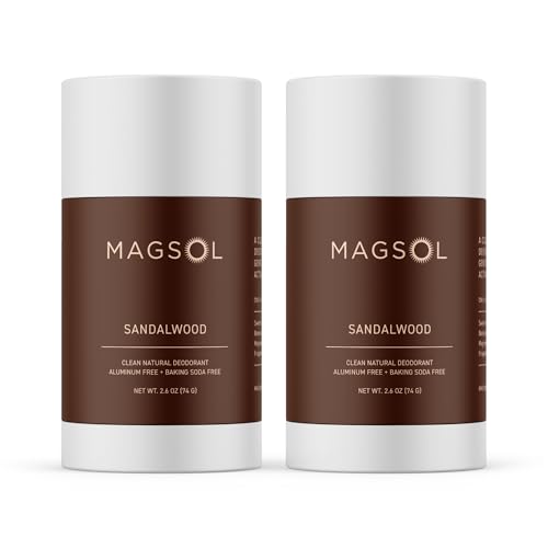 Natural Deodorant for Men & Women Sandalwood 2 Pack - Aluminum & Baking Soda Free