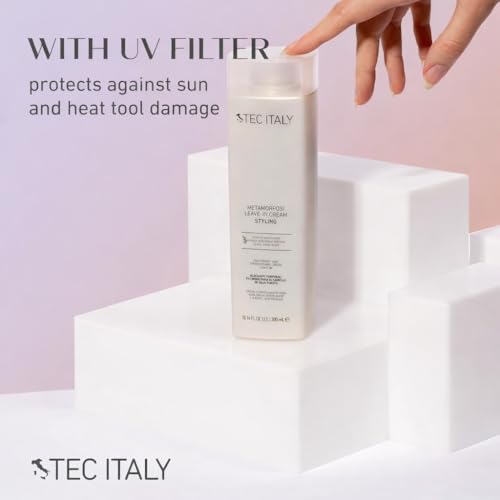 Tec Italy Metamorfosi Leave-In Styling Cream for Curly & Wavy Hair, Heat Protection, Smoothing, Frizz Control & Shine, 10.14 fl oz (300 ml)