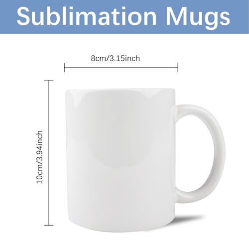 48 Pack 11 oz Sublimation Coffee Mugs with Boxes - White Bulk Blank Cups