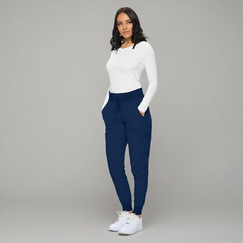 Womens Jogger Scrubs Ribbed Jogger Scrub Pants for Women