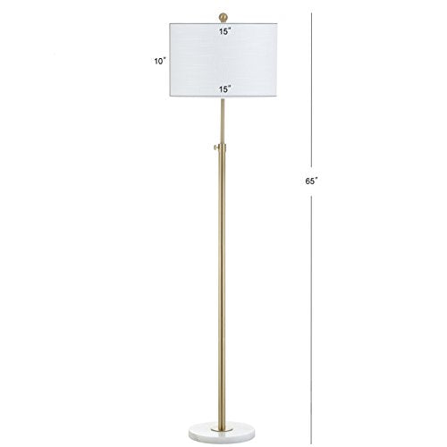 June 65" Adjustable Metal Marble Floor Lamp - Brass Gold & White Variation