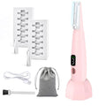 Pink Sonic Dermaplane Razor for Women - Peach Fuzz Hair Removal with 12 Refill Blades