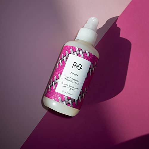 R+Co Zipper Multitasking Styling Lotion | Adds Shine + Flexible Hold + Fights Frizz | Vegan + Cruelty-Free | 6 Oz