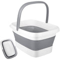 Gray Collapsible Foot Soaking Tub with Massage Rollers - Space-Saving Foot Bath