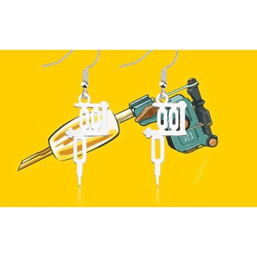 WUSUANED Funny Tattoo Earrings Tattooer Machine jewelry Tattoo Artist Gifts Tattoo Lover Gift Tattooer Gift