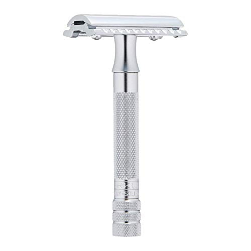 G.B.S Short Handle Safety Razor, Pure Badger Shaving Brush, Brush and Razor Stand, Bowl, Glycerin Natural Soap and 25 Blades