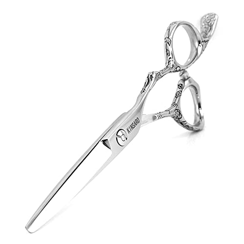 Professional 5.5 Inch Hair Cutting Scissors - Rose Handle, 440C Steel, Salon & Home Use