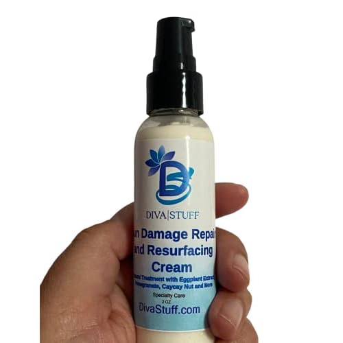 Sun Damage Repair and Resurfacing Cream, For Damage Done by the Sun With Eggplant Extract, Aloe Vera, CayCay Nut Oil, Vitamin C and More