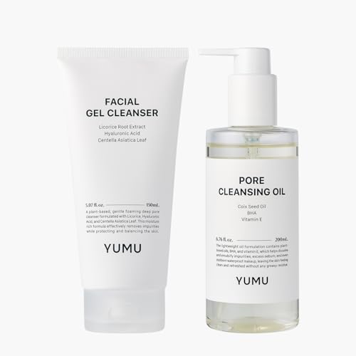 Double Cleansing Duo Set - Gentle Face Wash & Pore Control Oil, Hydrating Korean Skin Care