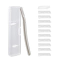 BoxedHome Eyebrow Razor with 11 Blades & Travel Case for Women & Men, Eyebrow Trimmer Shaper, Silver