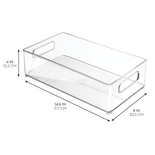 Stackable Fridge Storage Bins Set of 6 - Clear Refrigerator Organizers