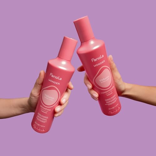 Fanola Wonder Volumizing Conditioner for Fine Thin Hair - Detangling Hair Conditioner for Women & Men - Lightweight Vegan Formula - Brightens & Softens Strands (350 ml)