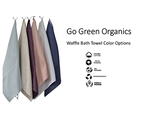 Pearl Blush Organic Cotton Waffle Bath Towels Pack of 2 - Quick Dry & Super Absorbent