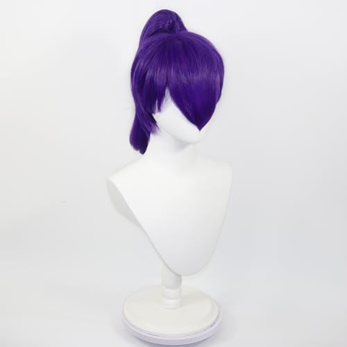 Purple Short Straight Wig with Detachable Ponytail for Women’s Anime & Halloween - NIUOBYS