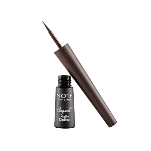 NOTE Elegant Matte Dipliner - Smudgeproof Liquid Eyeliner with Felt Tip - Waterproof Eyeliner for Precise Definition - 02-0.085 oz