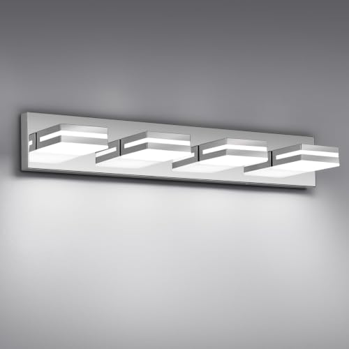 Chrome 27.17in 4-Light Modern LED Bathroom Vanity Light Fixtures