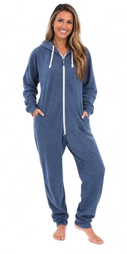 XX-Large Navy Blue Heavyweight Fleece Adult Onesie Pajamas - Unisex Lounge Suit
