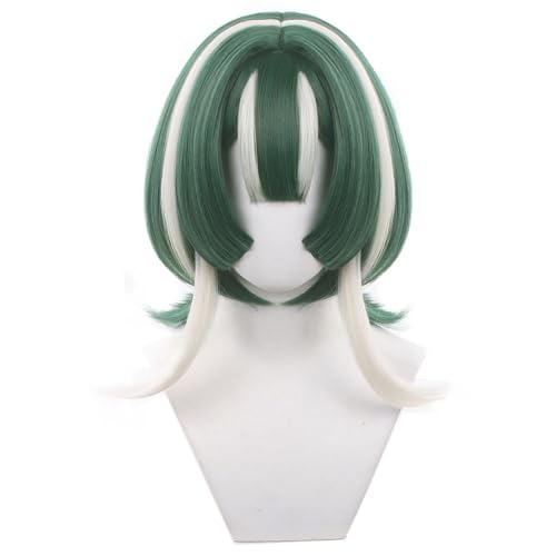 Cosplay Wig Guita Short Turquoise with White Streaks - Unisex Costume Accessory