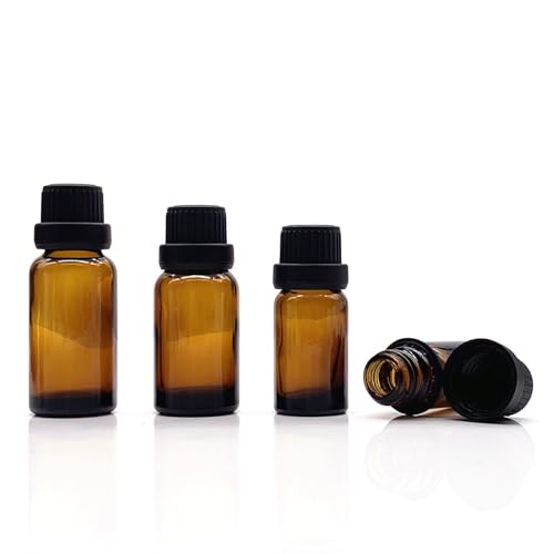 10ML Amber Glass Essential Oil Bottle with Orifice Reducer Cap - 50 Pack
