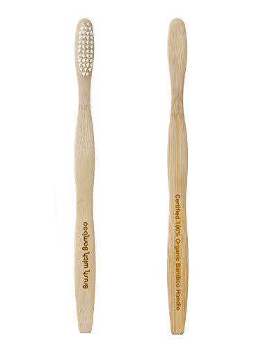 Adult Bamboo Toothbrush with Plant-Based Bristles - 4 Pack