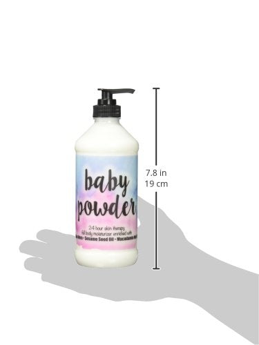 Full Body Moisturizer with Aloe Vera & Baby Powder Fragrance - 24H Hydrating Lotion, Paraben-Free, 16 oz + 2 oz Travel Size