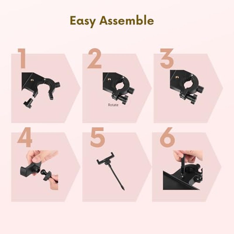 Lash Tray Holder for Ring Light Clip on Organizer Attachment with Phone Holder Eyelash Tech Lash Extension Supplies (with phone holder)
