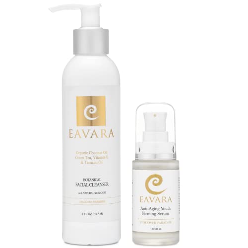 Organic Anti Wrinkle Face Serum and Natural Facial Cleanser