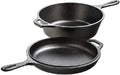 Cast Iron Combo Cooker Set - 3.2 Qt Deep Pot & 10.25 Inch Skillet Lid