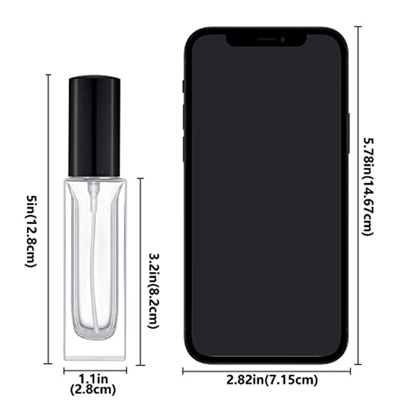 Lil Ray 1 Oz Perfume Atomizer Bottle, Portable Fragrance Bottle, Refillable Glass Spray Bottle for Perfume Cologne Water Alcohol (6 PCS, Black)