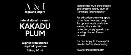 Vitamin C Serum with Organic Kakadu Plum Oil 2oz - Natural Skin Brightening