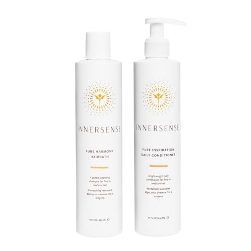 INNERSENSE Organic Hair Duo - Sulfate-Free Shampoo & Conditioner for Fine to Medium Hair