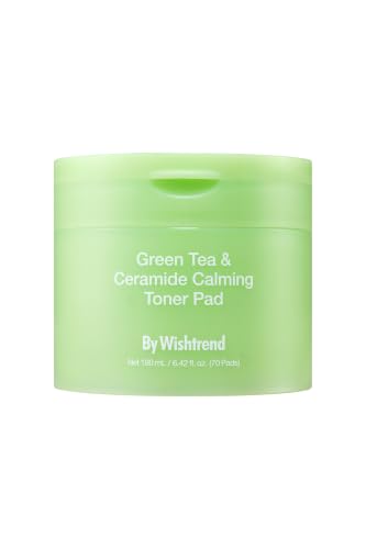 Green Tea & Ceramide Calming Toner Pads 190 mL 70 Count - Soothing Skin Care