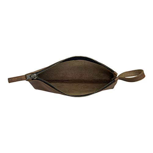 Hide & Drink, Carry-On Toiletry Bag, Pen and Pencil Case, Cable Organizer, Storage for Utensils, Travel Essentials, Full Grain Leather, Handmade, Single Malt Mahogany