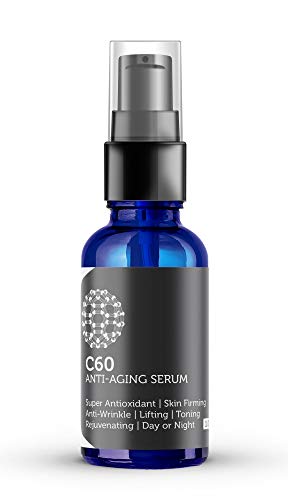 C60 Anti-Aging Face Serum 1oz with Hyaluronic Acid & Plant Stem Cells – Wrinkle Reducer & Hydrator for Men & Women