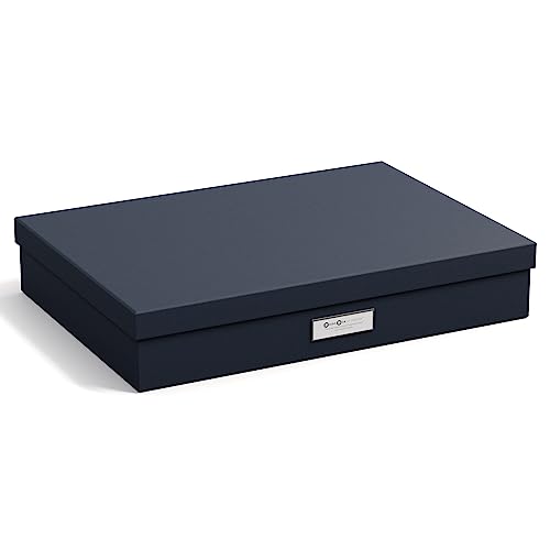 Bigso Sverker Fiberboard Legal & Art Storage Box with Lid, Blue