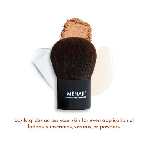 Menaji Deluxe Kabuki Brush for Men - 1 Ounce Travel Makeup Brush - Synthetic, Flawless Application